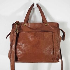 Single Crossbody Handbag Brown Leather Strap AMERICAN LEATHER CO